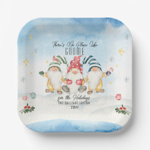 There's No Place Like Gnome For The Holidays Paper Plate