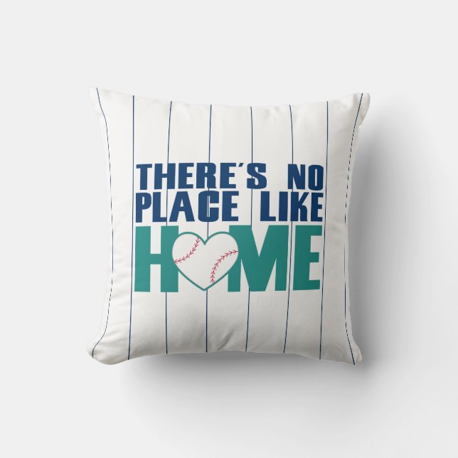 There's No Place Like HOME Baseball Heart Pillow (Front)