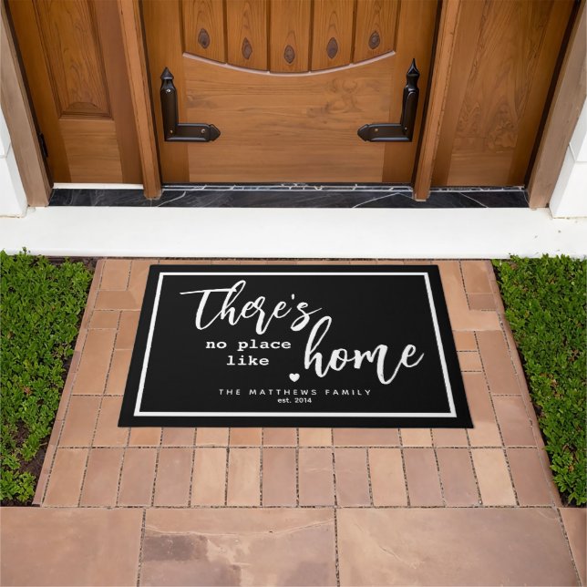 There's No Place Like Home Custom Name Doormat (Outdoor)
