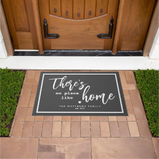 There's No Place Like Home Custom Name Doormat