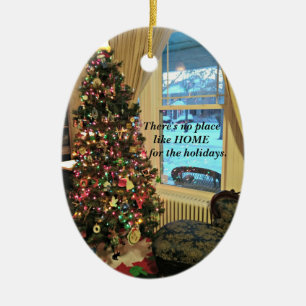 There's no place like home for the holidays. ceramic tree decoration