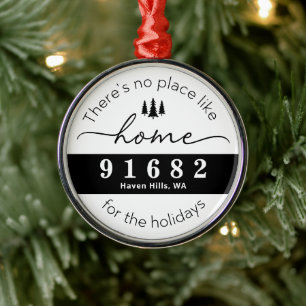 There's No Place Like Home For the Holidays Metal Tree Decoration