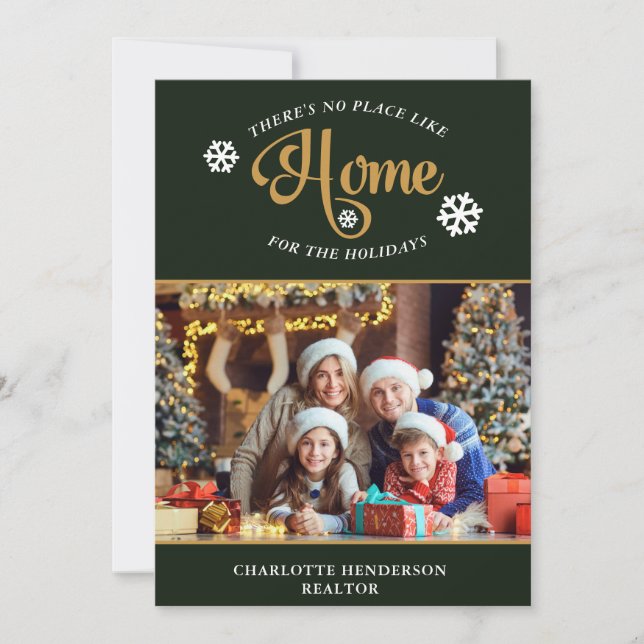 There's No Place Like Home Photo Christmas Holiday Card (Front)