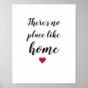 Theres No Place Like Home Quote Art Poster