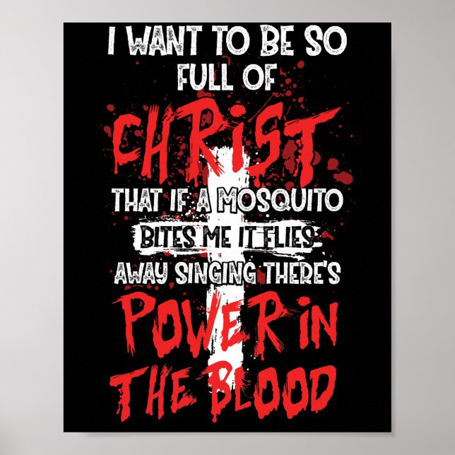 There's Power In Blood  Religious Christian Poster (Front)