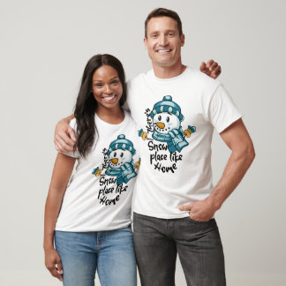There's Snow Place Like Home Cute Snowman Winter T-Shirt