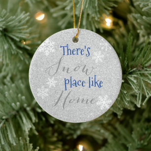 There's SNOW Place Like Home! Winter Snowflake Ceramic Tree Decoration