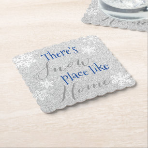 There's SNOW Place Like Home! Winter Snowflake Paper Coaster