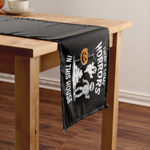 There's Some Horrors In This House Funny Halloween Short Table Runner