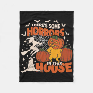 There's Some Horrors In This House Ghost Pumpkin H Fleece Blanket
