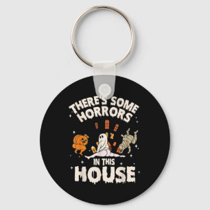 There's Some Horrors In This House Ghost Pumpkin H Key Ring