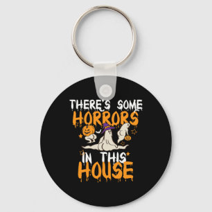 There's Some Horrors In This House Ghost Pumpkin H Key Ring