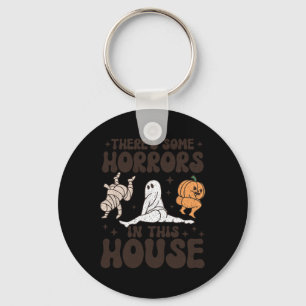 There's Some Horrors In This House Ghost Pumpkin H Key Ring
