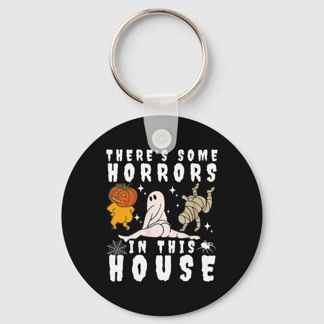 There's Some Horrors In This House Ghost Pumpkin H Key Ring (Front)