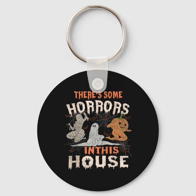 There's Some Horrors In This House Halloween Pumpk Key Ring (Front)
