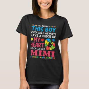 There's This Boy He Calls Me Mimi Autism Awareness T-Shirt