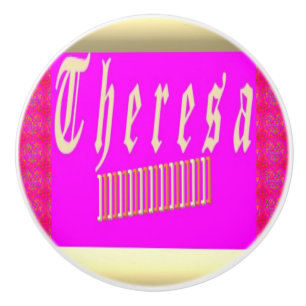 Theresa design shocking pink and gold CERAMIC PULL