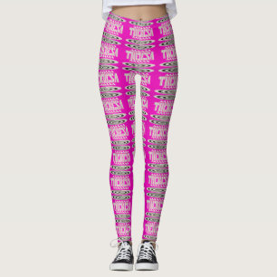 Theresa name design deep pink with hypnotic symbol leggings