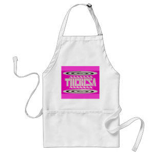 Theresa name design deep pink with hypnotic symbol standard apron