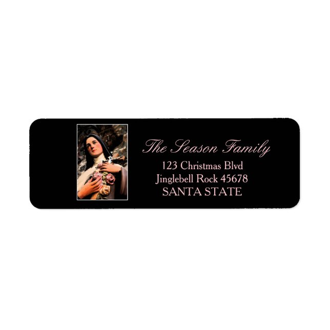 Therese de Lisieux Holiday Address Label (Front)