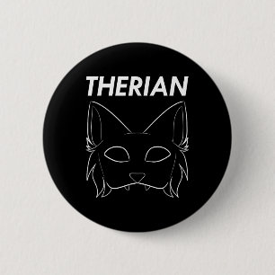 Therian Furry Animal Mask Wolf Cat Dog  6 Cm Round Badge