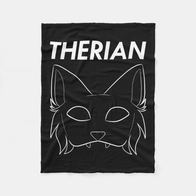Therian Furry Animal Mask Wolf Cat Dog  Fleece Blanket (Front)