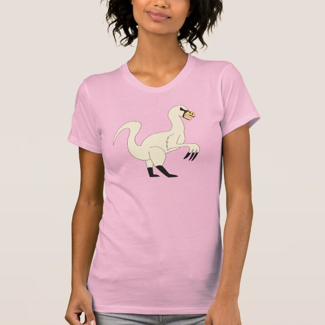 Therizinosaurus Dino Adult Pink Prehistoric T-Shirt (Front)