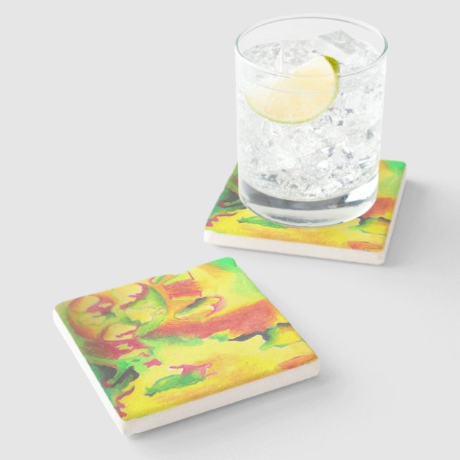 Thermal Abstract by AnyaC Stone Coaster (Side)