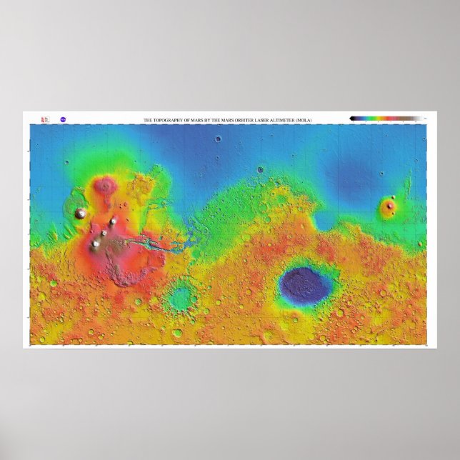 Thermal Inertia Map of Mars Poster (Front)
