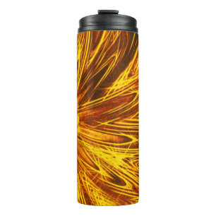 Thermal Tumbler Abstract Lines Yellow Flower