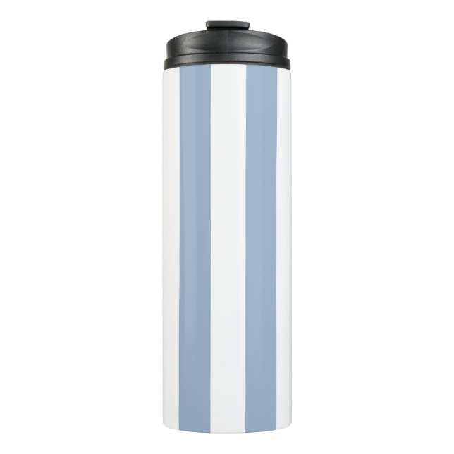 Thermal Tumbler Baby Blue & White Stripe (Front)