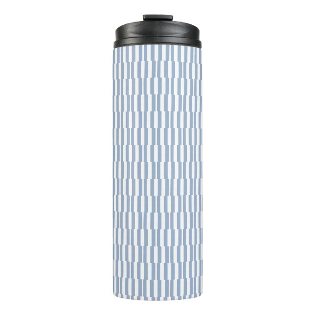 Thermal Tumbler Baby Blue & White Stripe (Front)