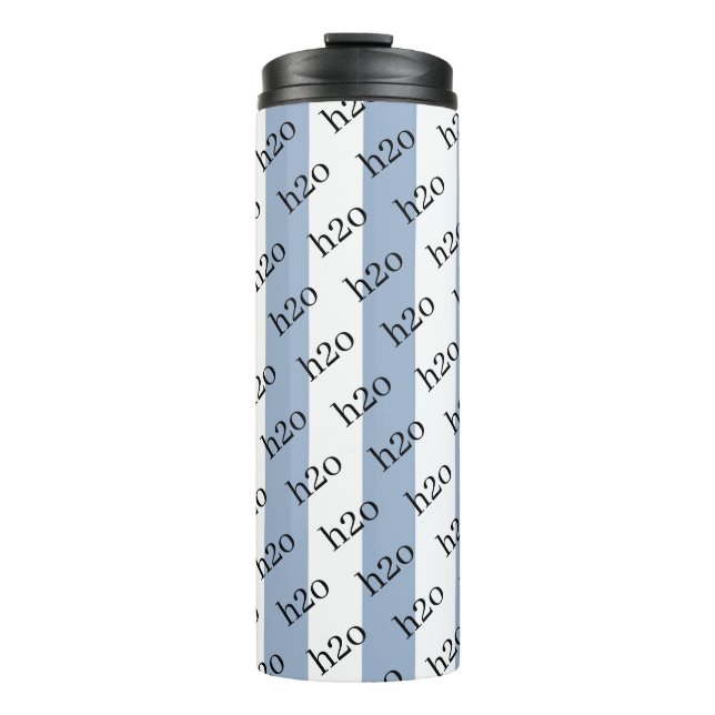 Thermal Tumbler Baby Blue & White Stripe H2o (Front)