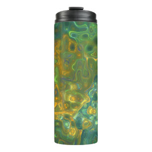 Thermal Tumbler Green Yellow Gemstone Pattern