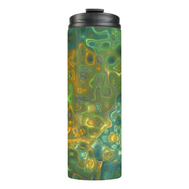 Thermal Tumbler Green Yellow Gemstone Pattern (Front)