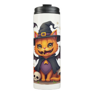 Thermal Tumbler Halloween Witch Cat