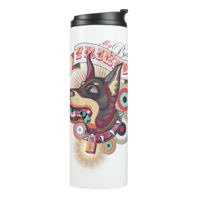 Thermal Tumbler – Urban Loyalty Doberman Pop-Art  (Rotated Left)
