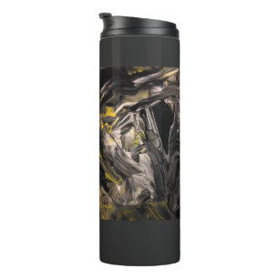 Thermal tumbler with abstract art design 
