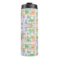 Thermal Tumbler with Architectural Blueprint