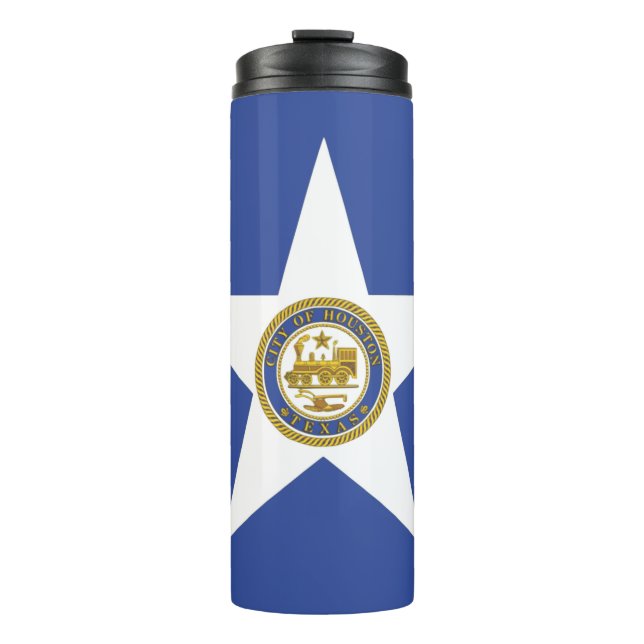 Thermal Tumbler with flag of Houston (Front)