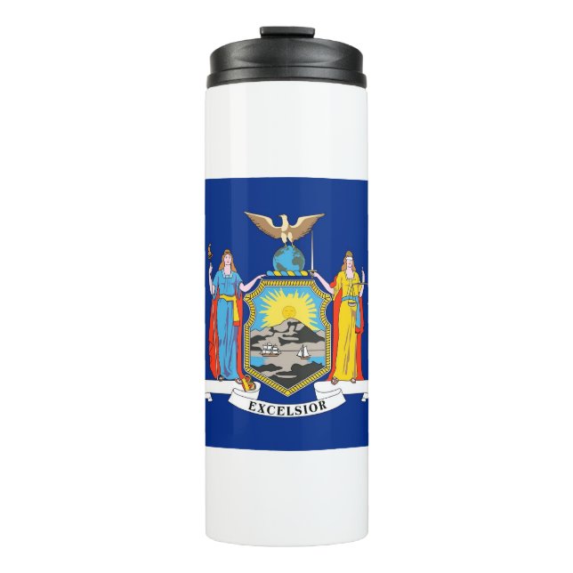 Thermal Tumbler with flag of New York, USA (Front)