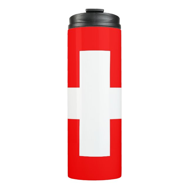 Thermal Tumbler with flag of Switzerland (Front)