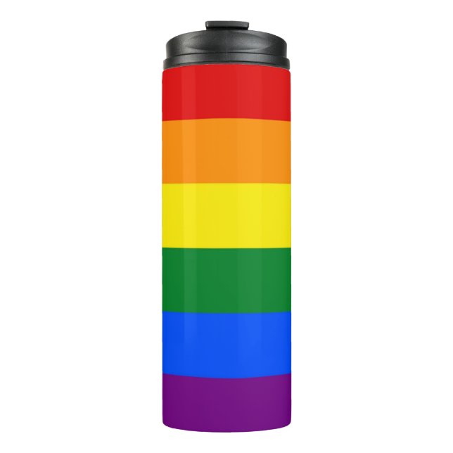 Thermal Tumbler with Rainbow Pride flag of LGBT (Front)