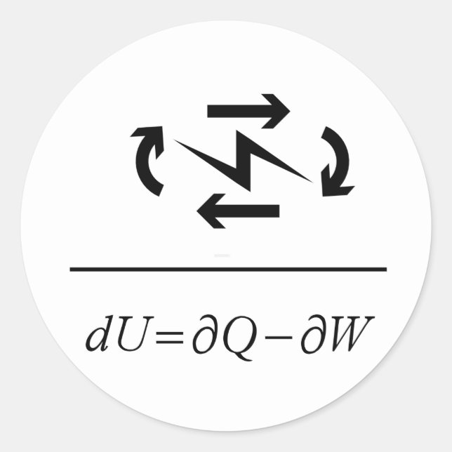 Thermodynamics First Law Classic Round Sticker (Front)