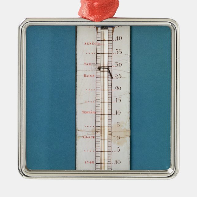 Thermometer surmounted with a phrygian bonnet metal tree decoration (Front)