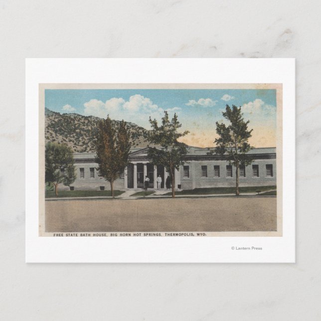 Thermopolis, WY - View of Big Horn Bath House Postcard (Front)