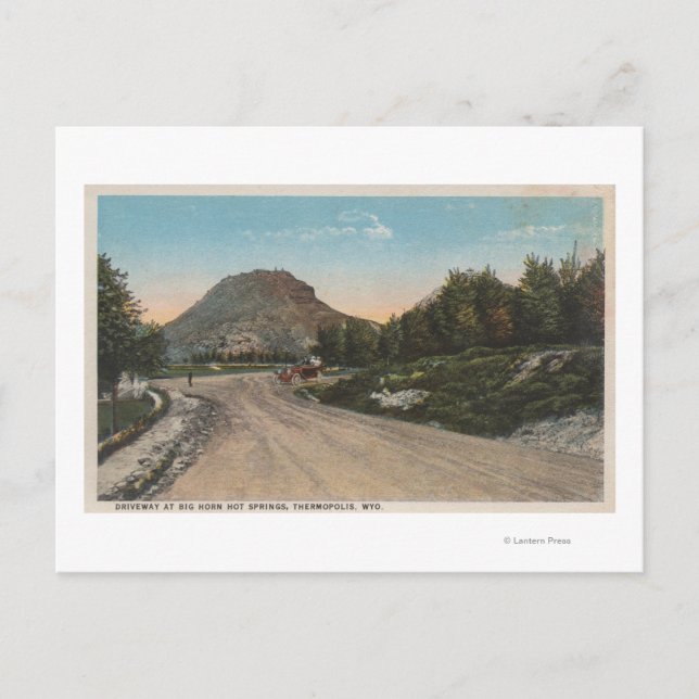 Thermopolis, WY - View of Big Horn Driveway Postcard (Front)
