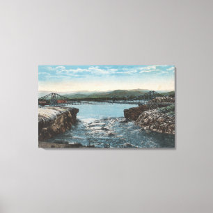 Thermopolis, WY - View of Bridge over Big Horn Canvas Print