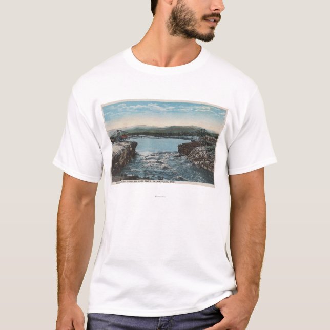 Thermopolis, WY - View of Bridge over Big Horn T-Shirt (Front)