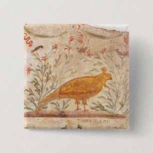 thermopolium  depicting phoenix and inscription 15 cm square badge